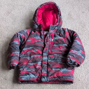 Columbia Kids' Red and Gray Camo Jacket